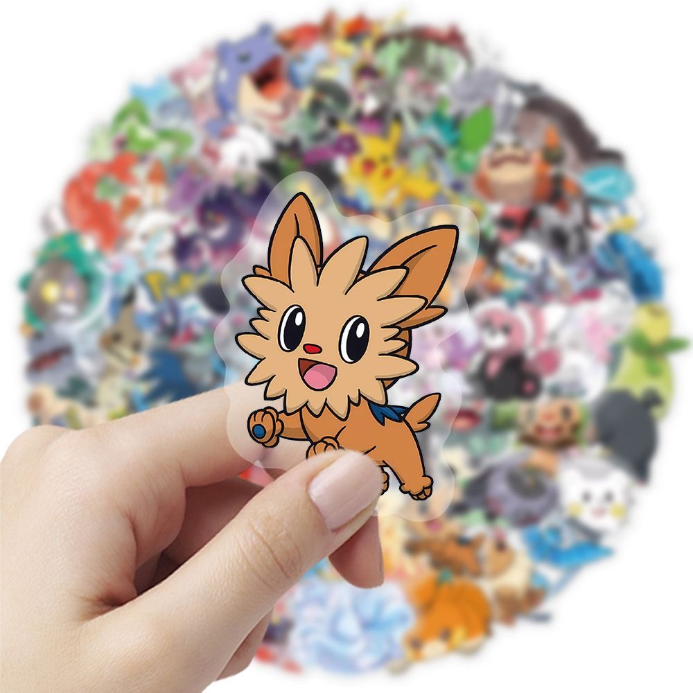 Laptop Accessories Toy - 100Pcs Pokémon Stickers Cute Cartoon Transparent