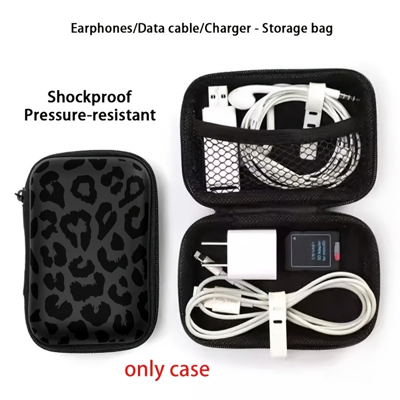 Black Leopard Print EVA Hard S - огляд і ціна Cable Management Bag