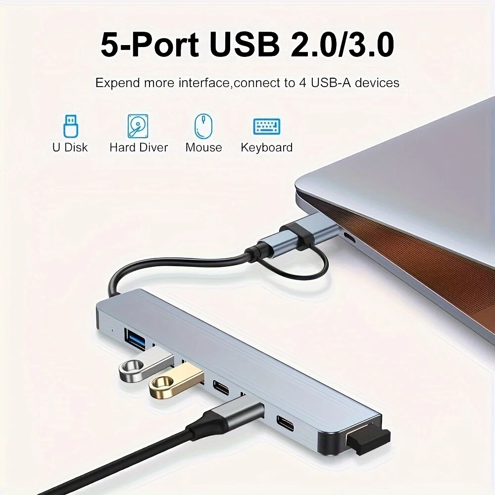 2 In 1 USB3.0 Hub 7 Port Type  - огляд і ціна Laptop Accessories Price