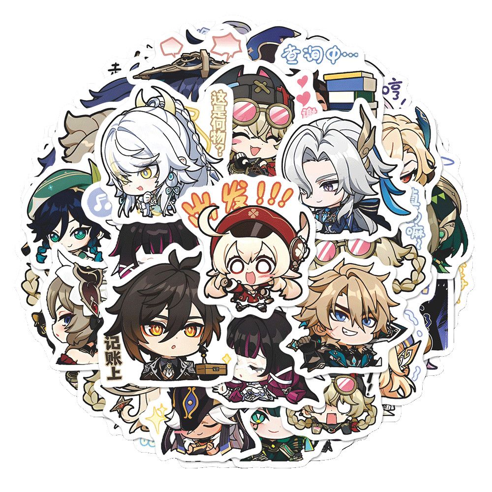 64PCS Genshin Impact Moon Maid - огляд і ціна Laptop Accessories Stickers